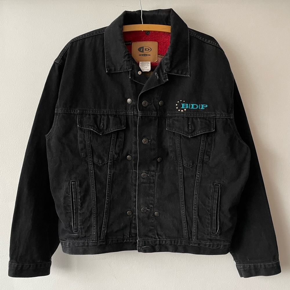 Vintage 90s Blanket Lined Striped Carhartt Style Denim Jacket